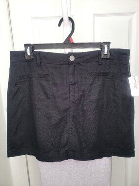 Reitmans Linen-Blend Black Skort Size 10